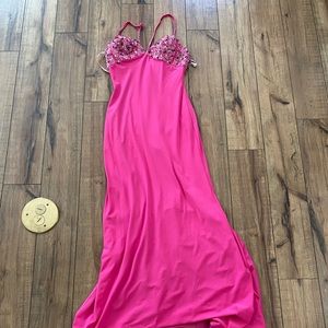 Kiss kiss hot pink long jeweled Bodice